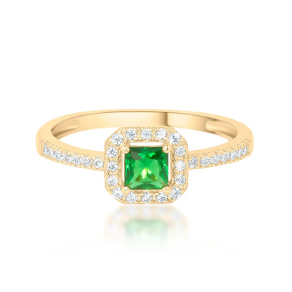 Gold Plated Golden Emerald Delight Ring