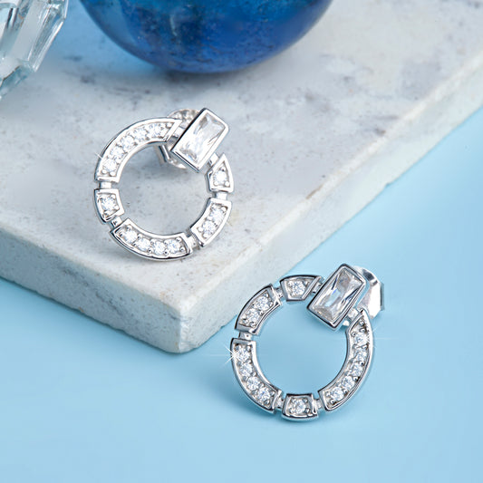 'Silver Ring Circle' Earrings