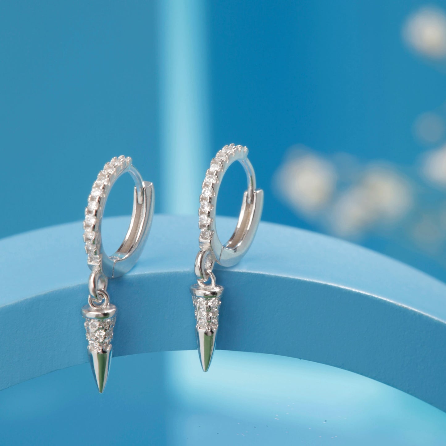 Silver Glamour Silver Hoops Earrings