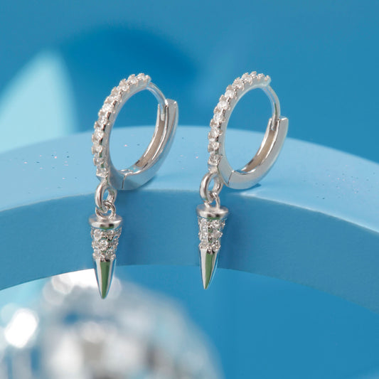 Silver Glamour Silver Hoops Earrings