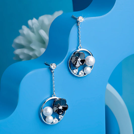 Silver Midnight Garden Earrings