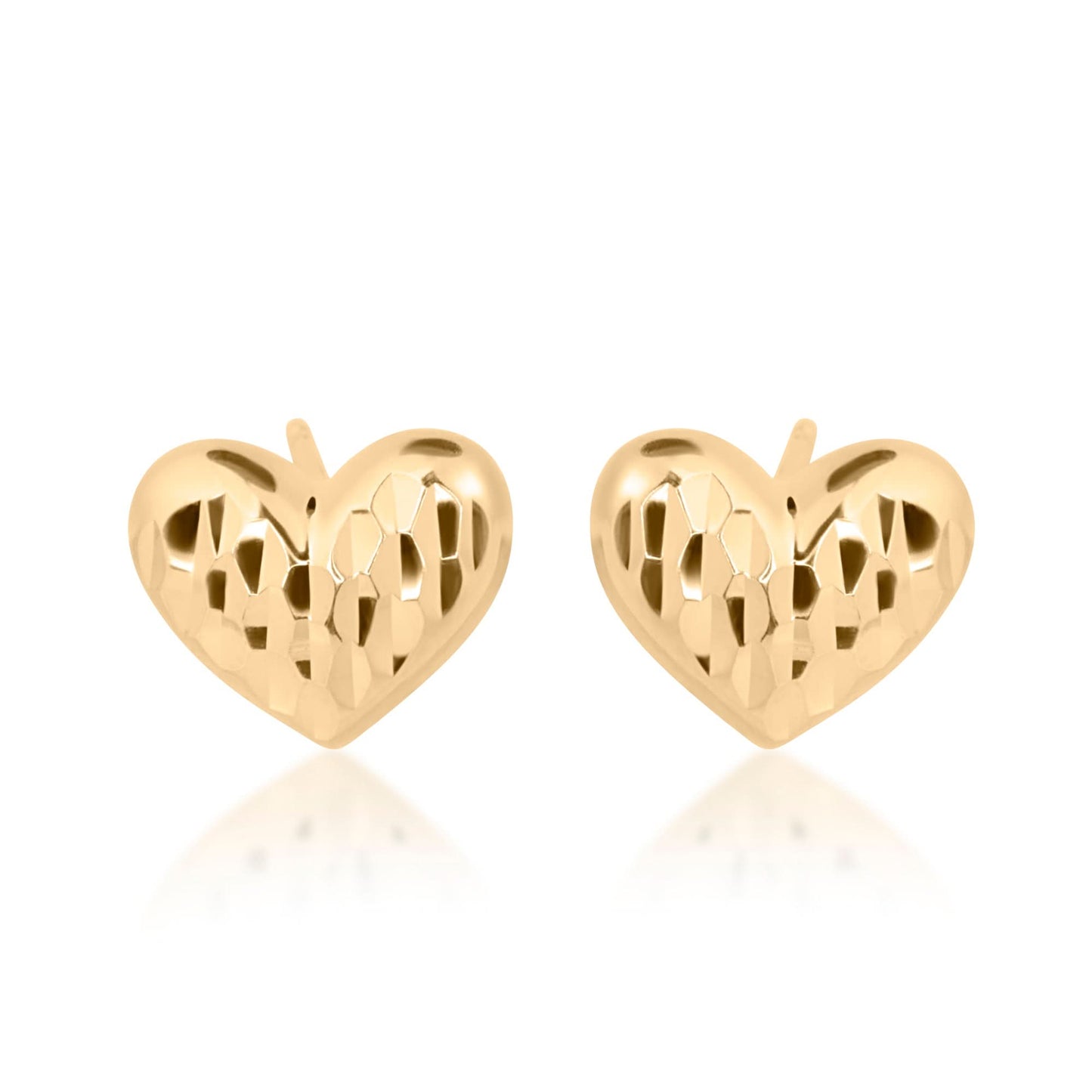 Gold Plated Golden Heart Studs