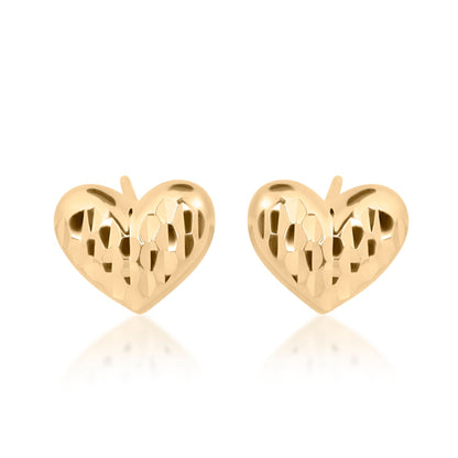 Gold Plated Golden Heart Studs