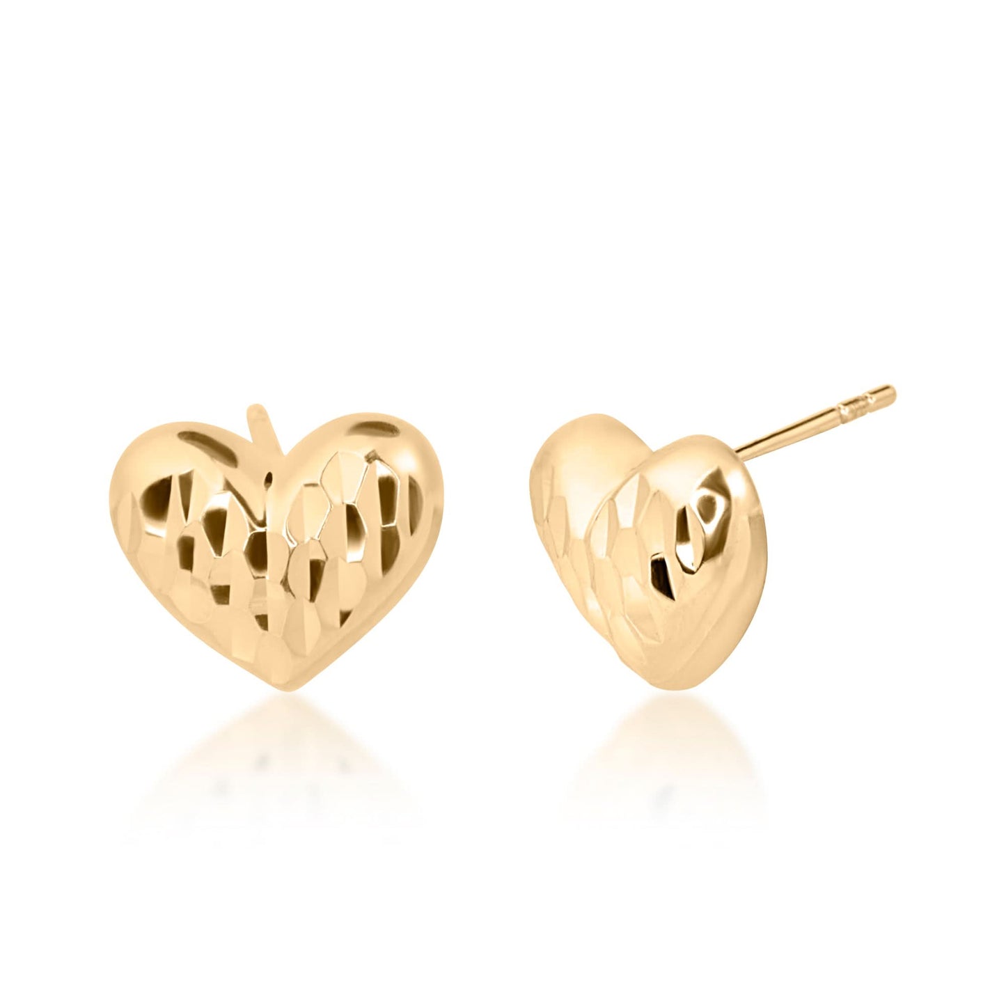 Gold Plated Golden Heart Studs