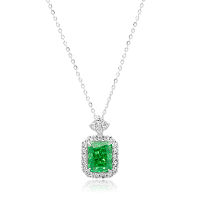"Emerald Elegance" Silver Pendant