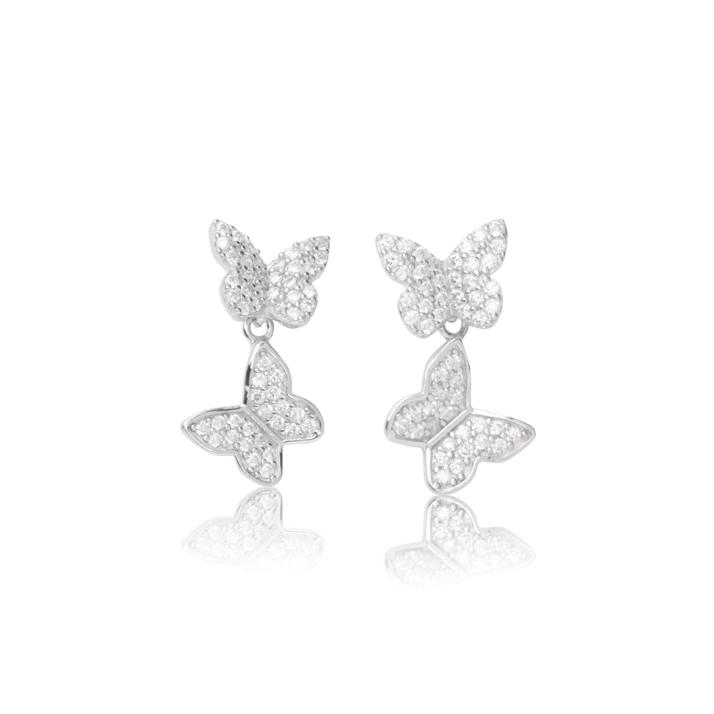 Silver Beautiful Butterfly Earrings