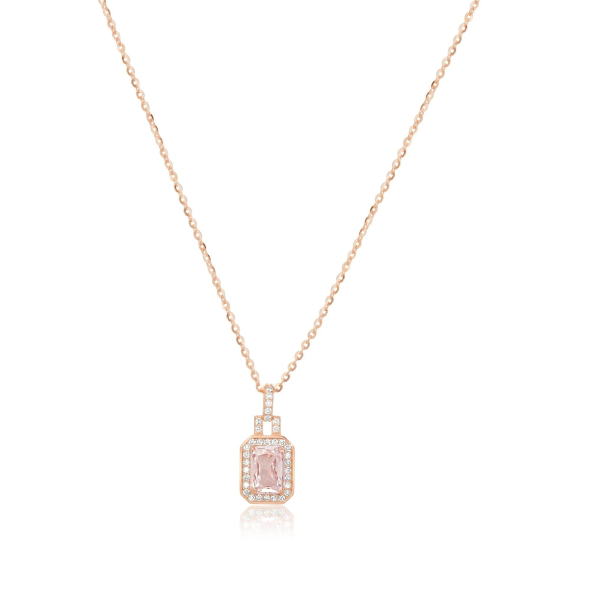 Splendor Necklace Rose Gold Rectangular Splendor Necklace Set – Silvish
