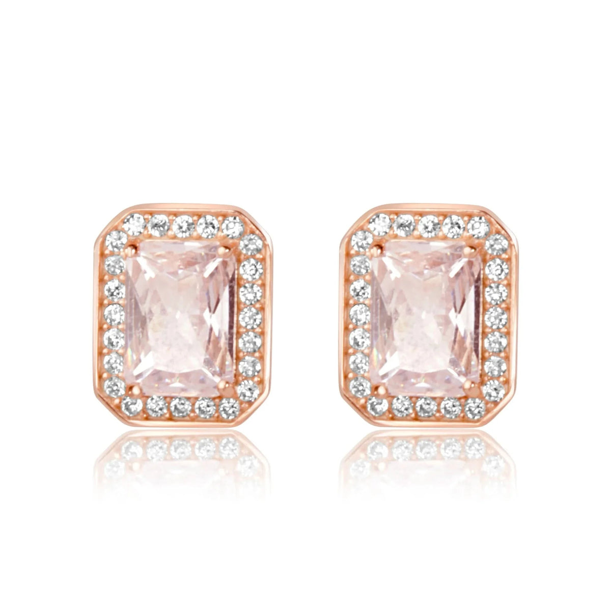 Splendor Necklace Rose Gold Rectangular Splendor Necklace Set – Silvish