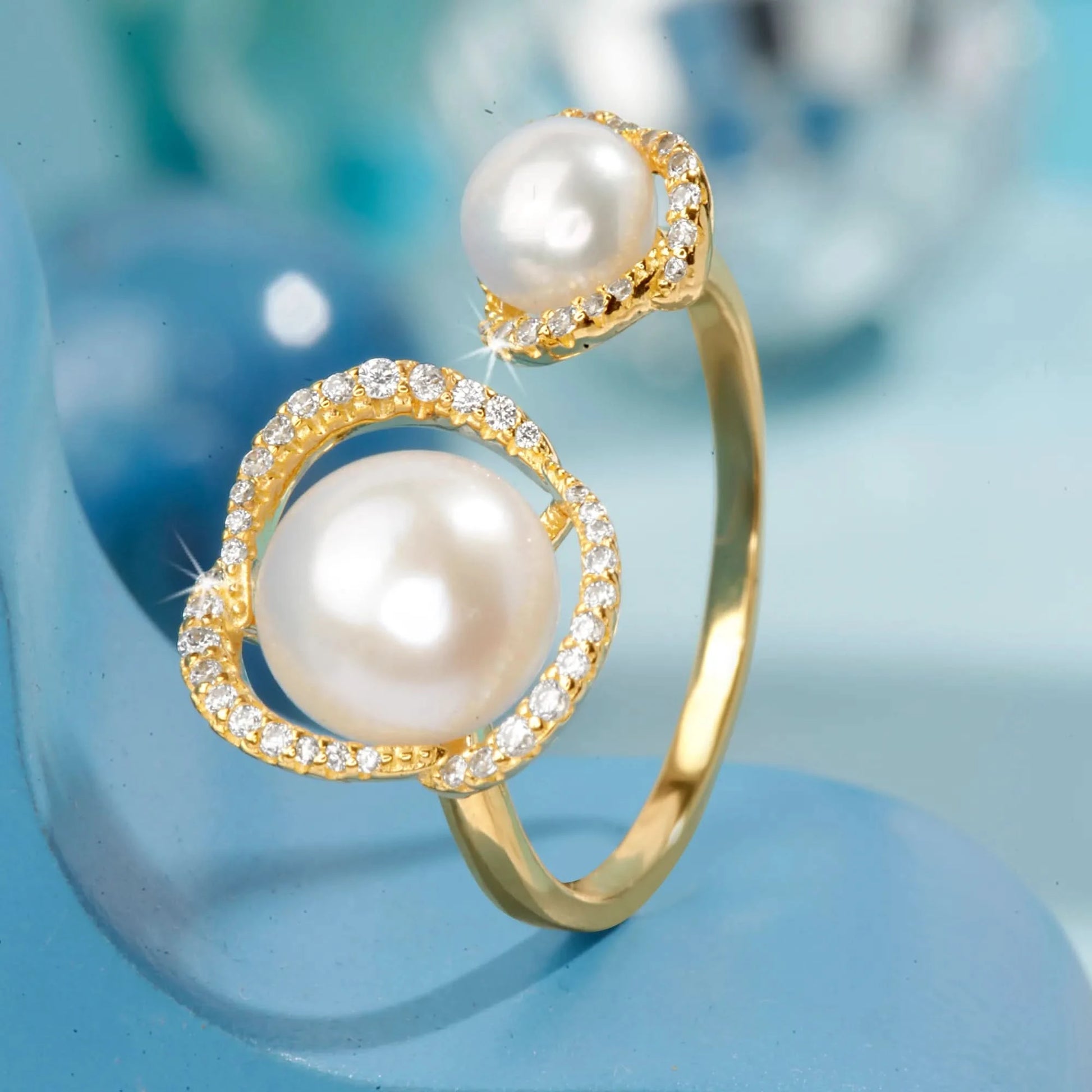 Gold Plated Golden Pearl Dream Ring – Silvish - Main Image