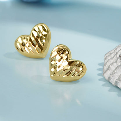 Gold Plated Golden Heart Studs