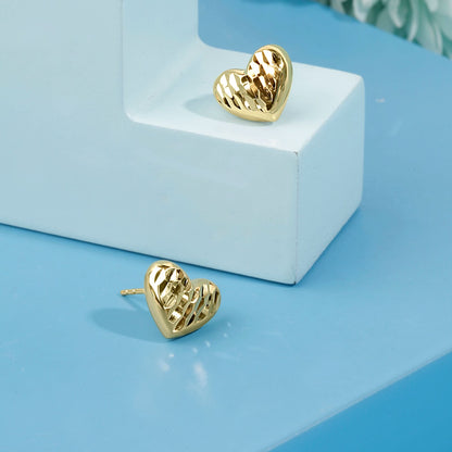 Gold Plated Golden Heart Studs