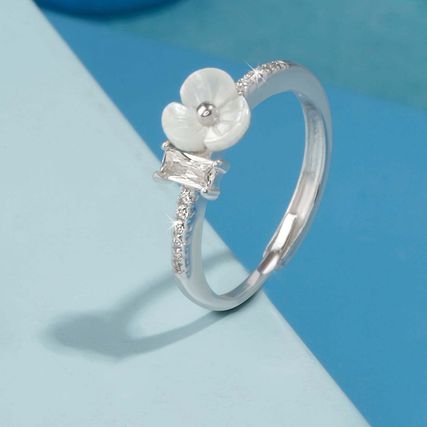 'Ivory Blossom' kids Silver Ring