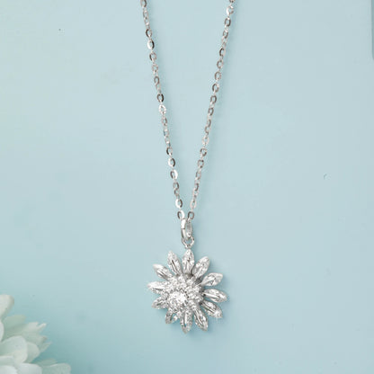 "Shimmering Sunflower" Silver Pendant