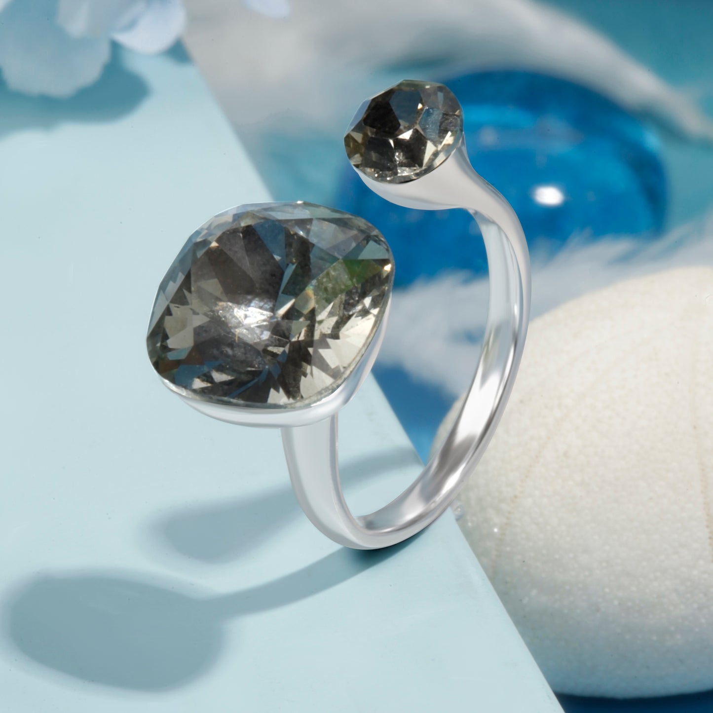 'Twilight Twins' Silver Ring