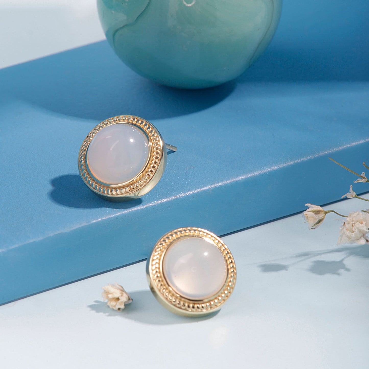 Gold Plated Moonstone Radiance Zirconia Earrings