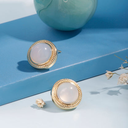 Gold Plated Moonstone Radiance Zirconia Earrings