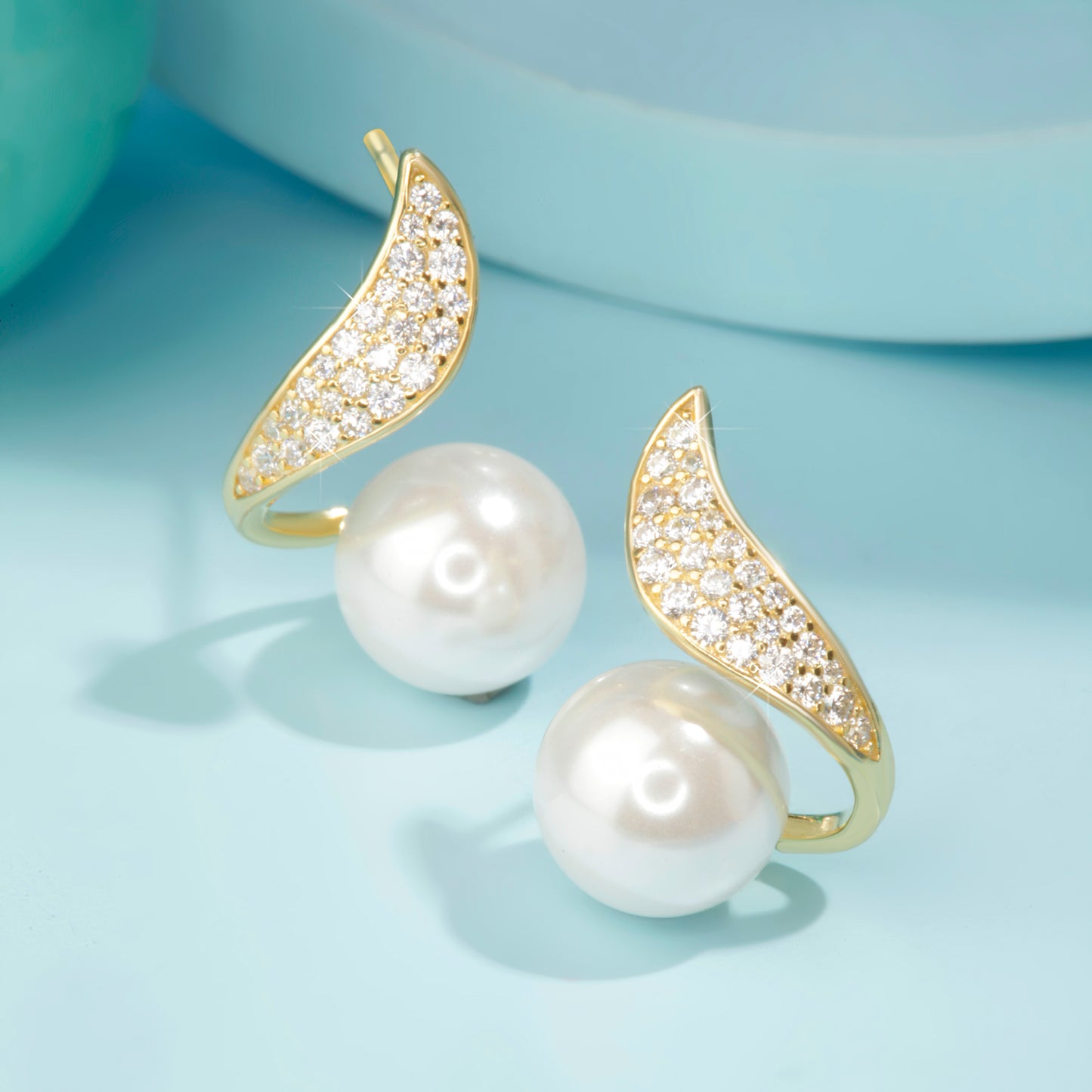 "Delicate Pearl" Gold Plated Earrings
