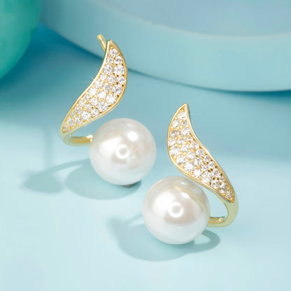 "Delicate Pearl" Gold Plated Earrings