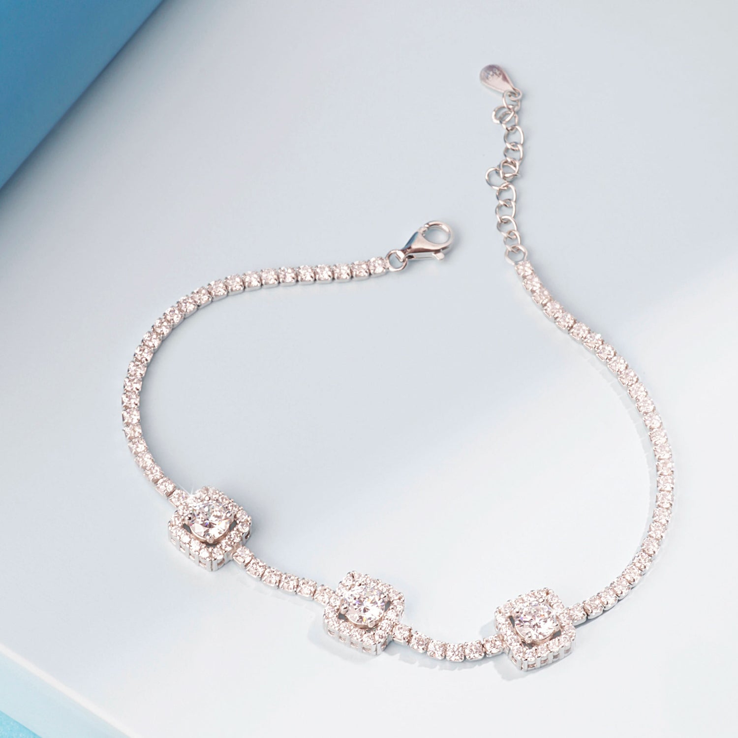 'Crystal Cascade' Silver 925 Bracelet