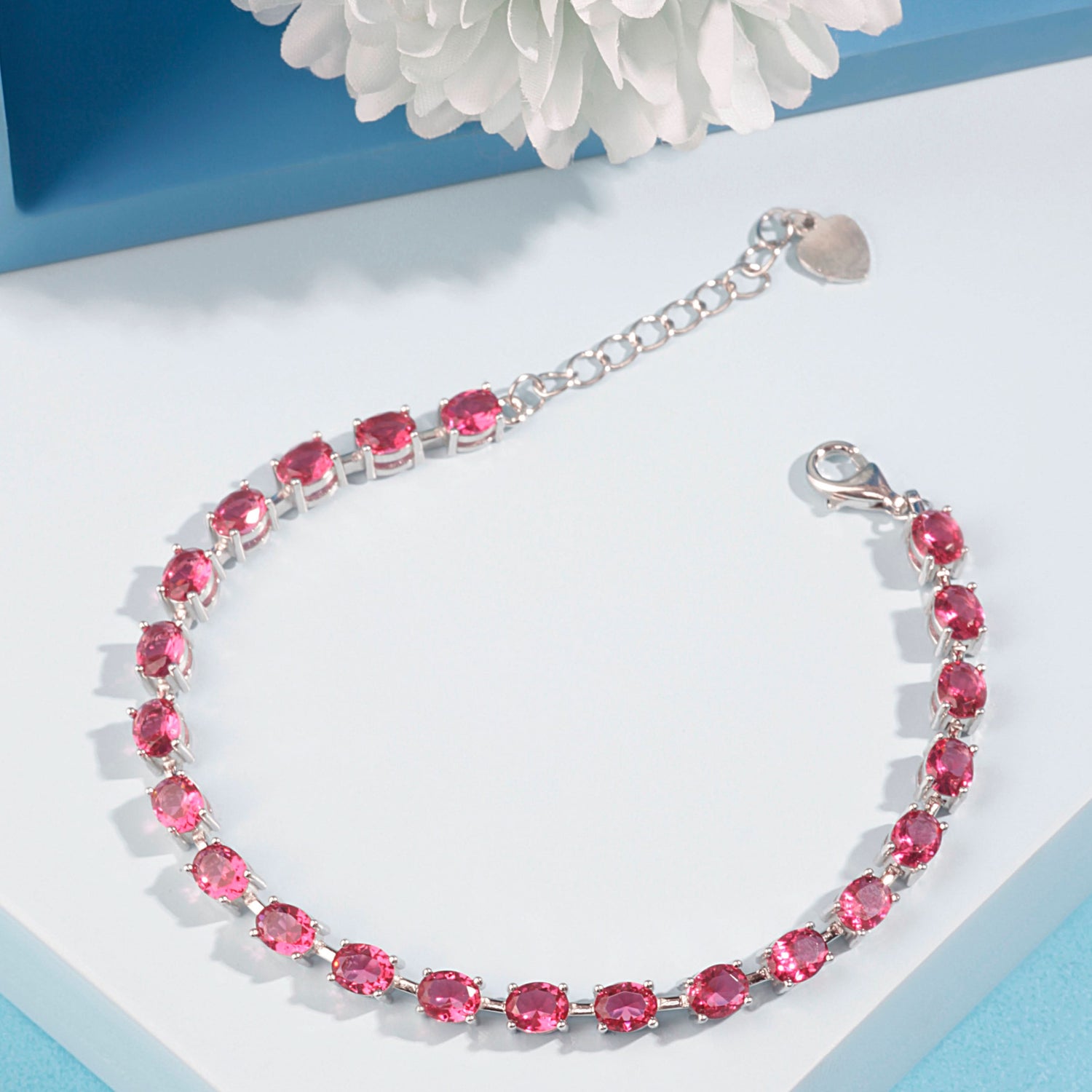 Silver Ruby Rapture Tennis Bracelet Silvish