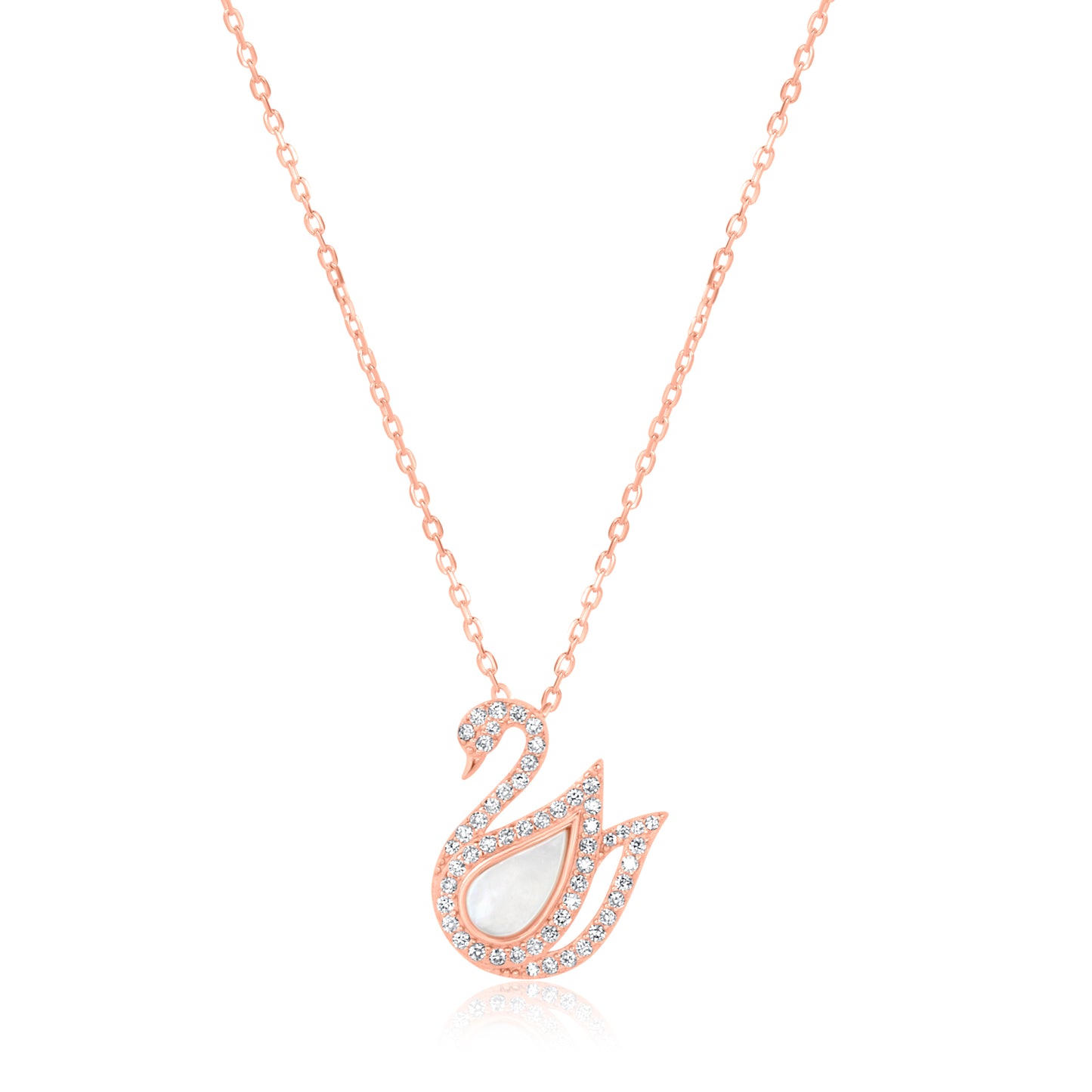 'Shining Swan' Rose Gold Pendant