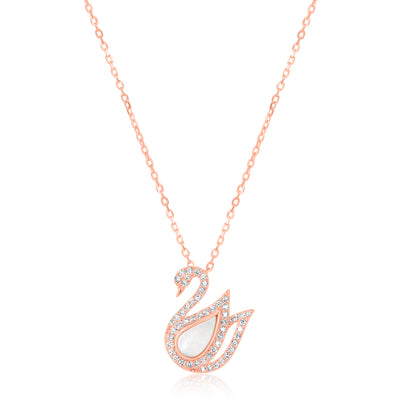 'Shining Swan' Rose Gold Pendant