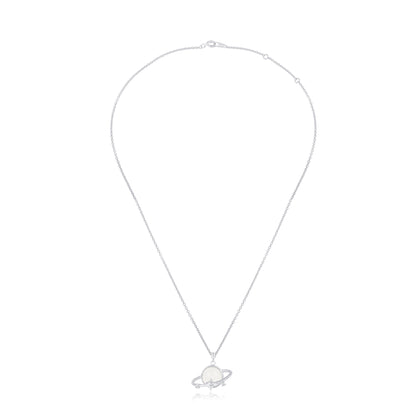 'Crystal Saturn Star' Silver Pendant