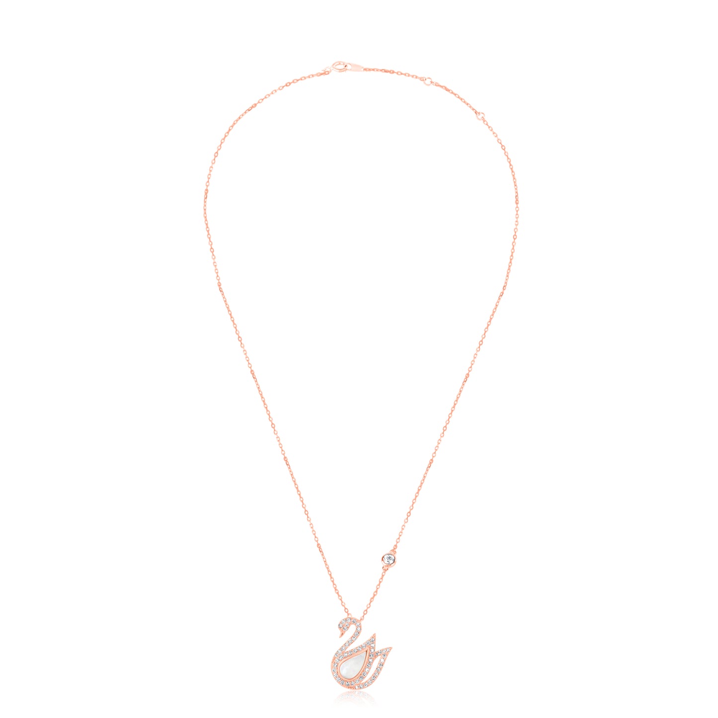 'Shining Swan' Rose Gold Pendant