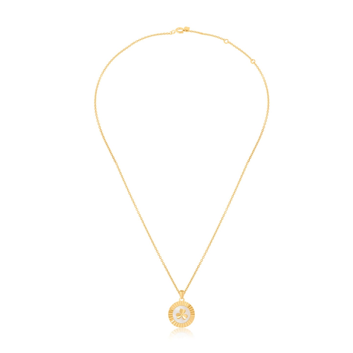 Gold Plated Fortune Clover Pendant
