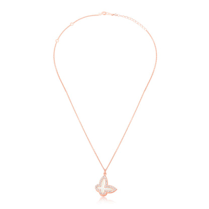 Rose Gold Glistening Butterfly Pendant