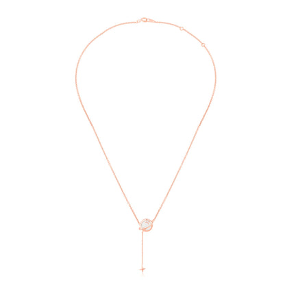 Rose Gold Crystal Saturn Pendant