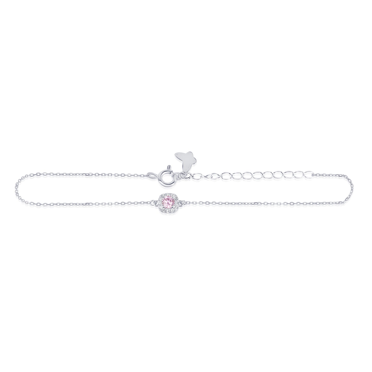 'Rosy Radiance' Silver Bracelet