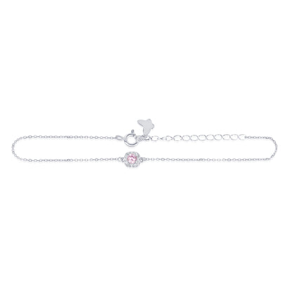'Rosy Radiance' Silver Bracelet