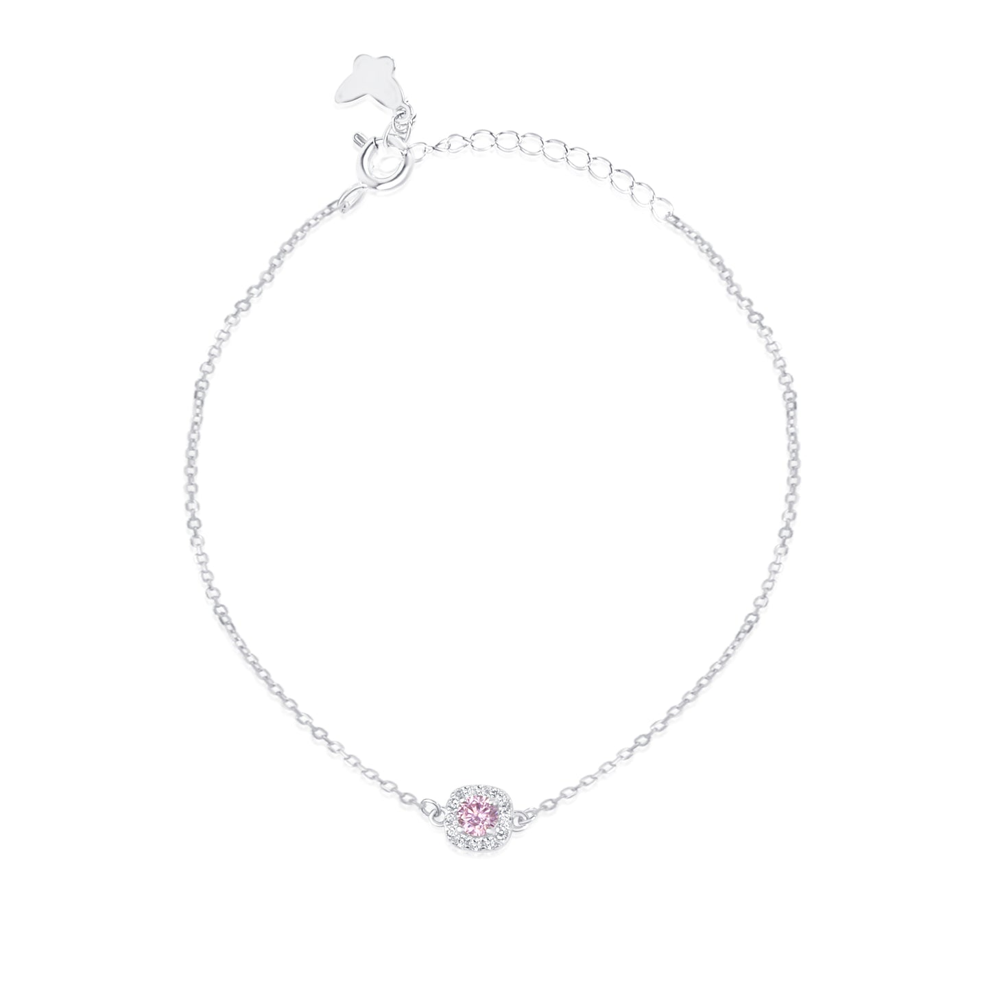 'Rosy Radiance' Silver Bracelet