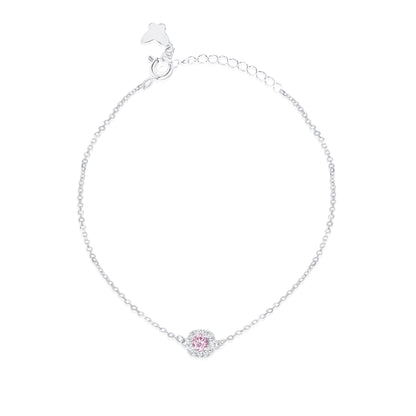 'Rosy Radiance' Silver Bracelet