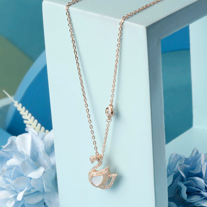 'Shining Swan' Rose Gold Pendant