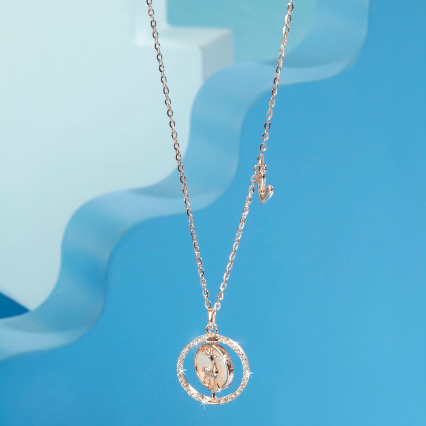 'Forest Spirit Deer' Rose Gold Pendant