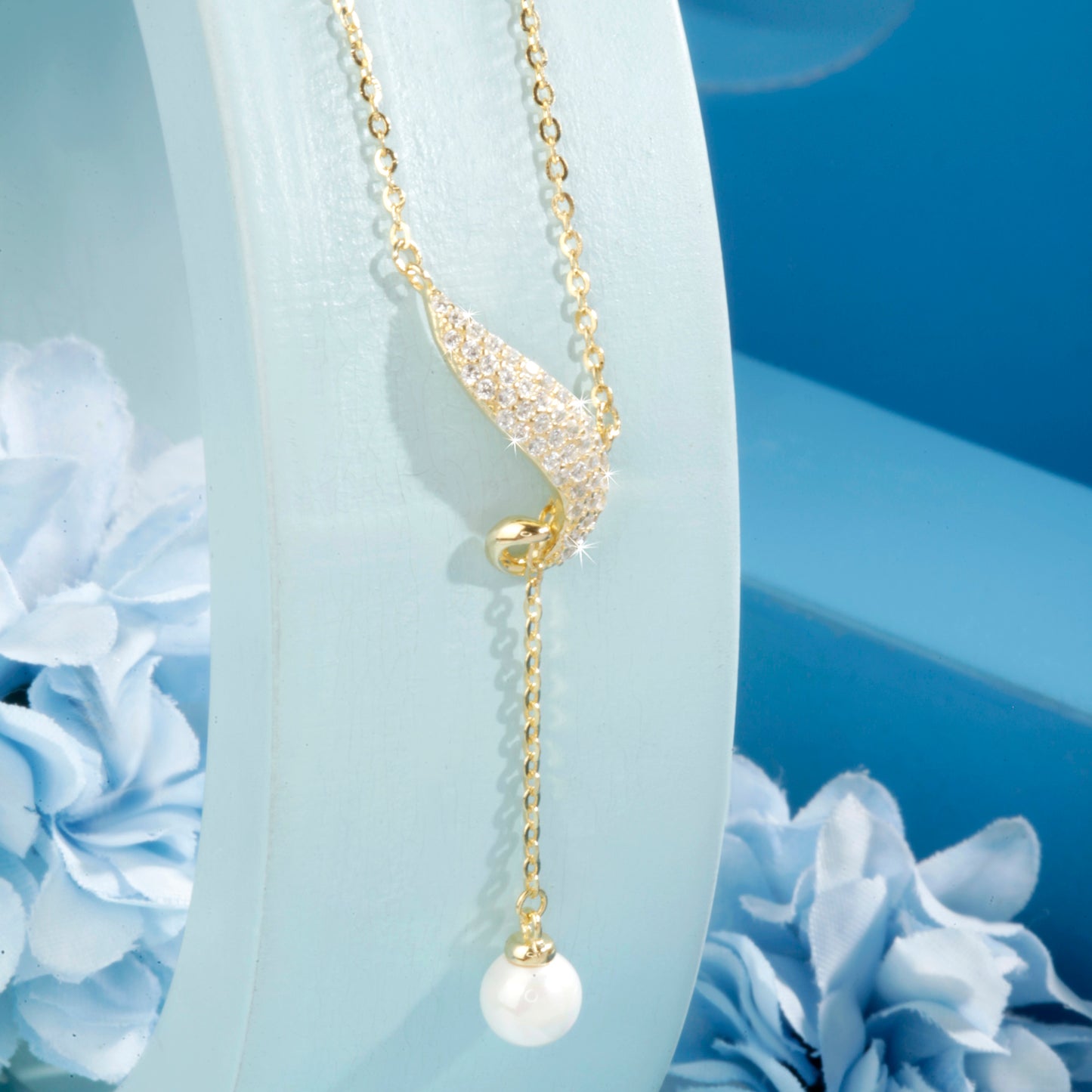 'Beautiful Peal Drop' Gold Plated Pendant
