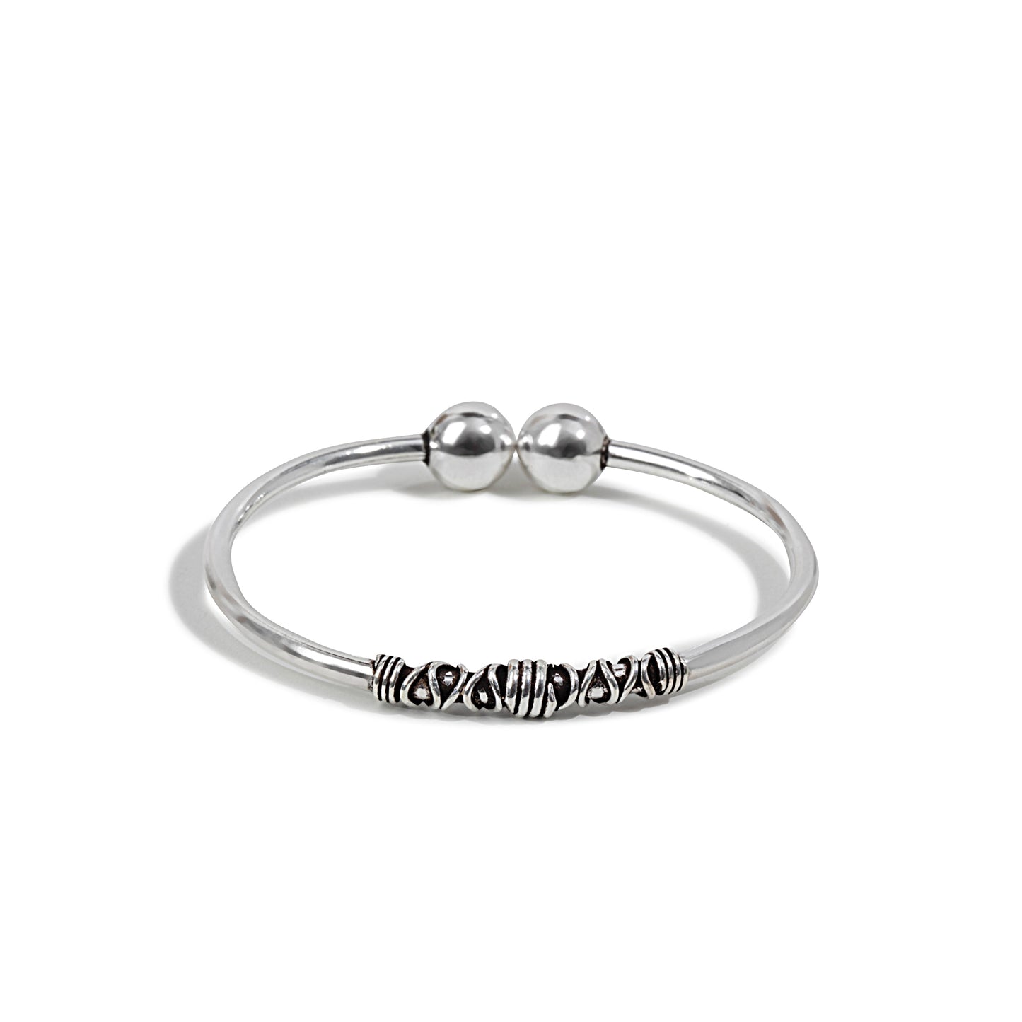 'Brilliant Flexible' Oxidised silver Bangle