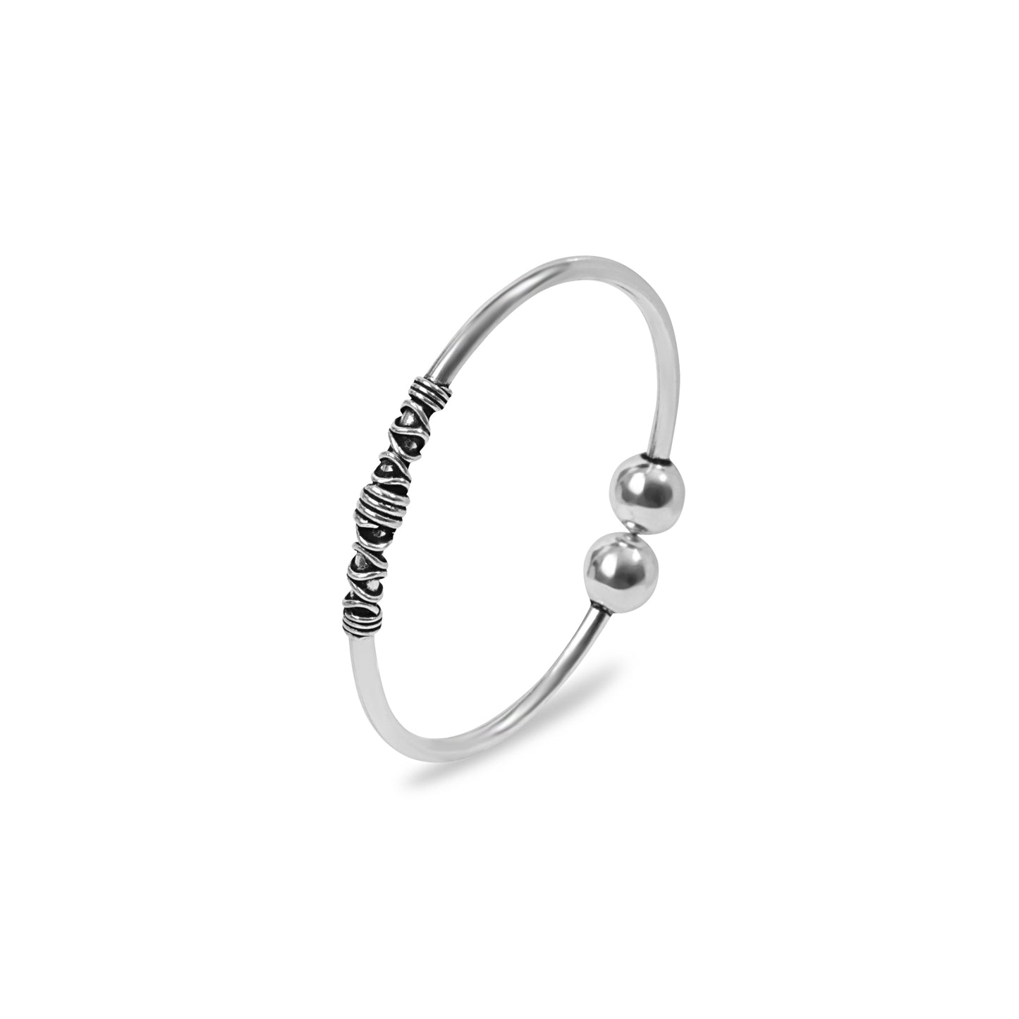 'Brilliant Flexible' Oxidised silver Bangle