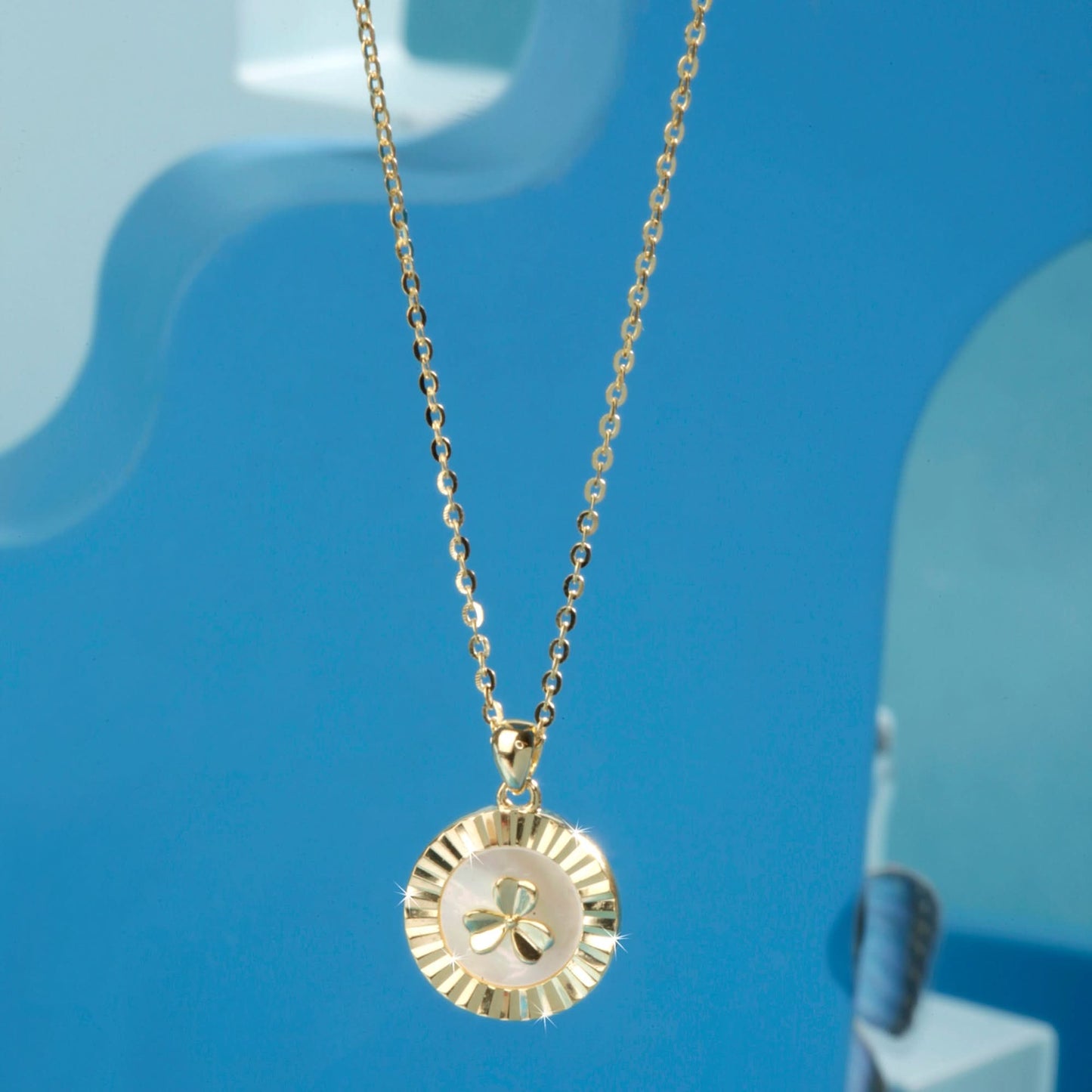 Gold Plated Fortune Clover Pendant