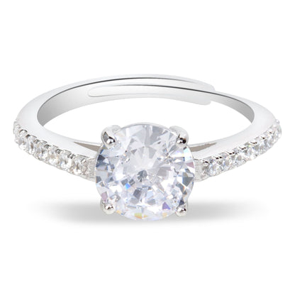 Silver Solitaire Ring