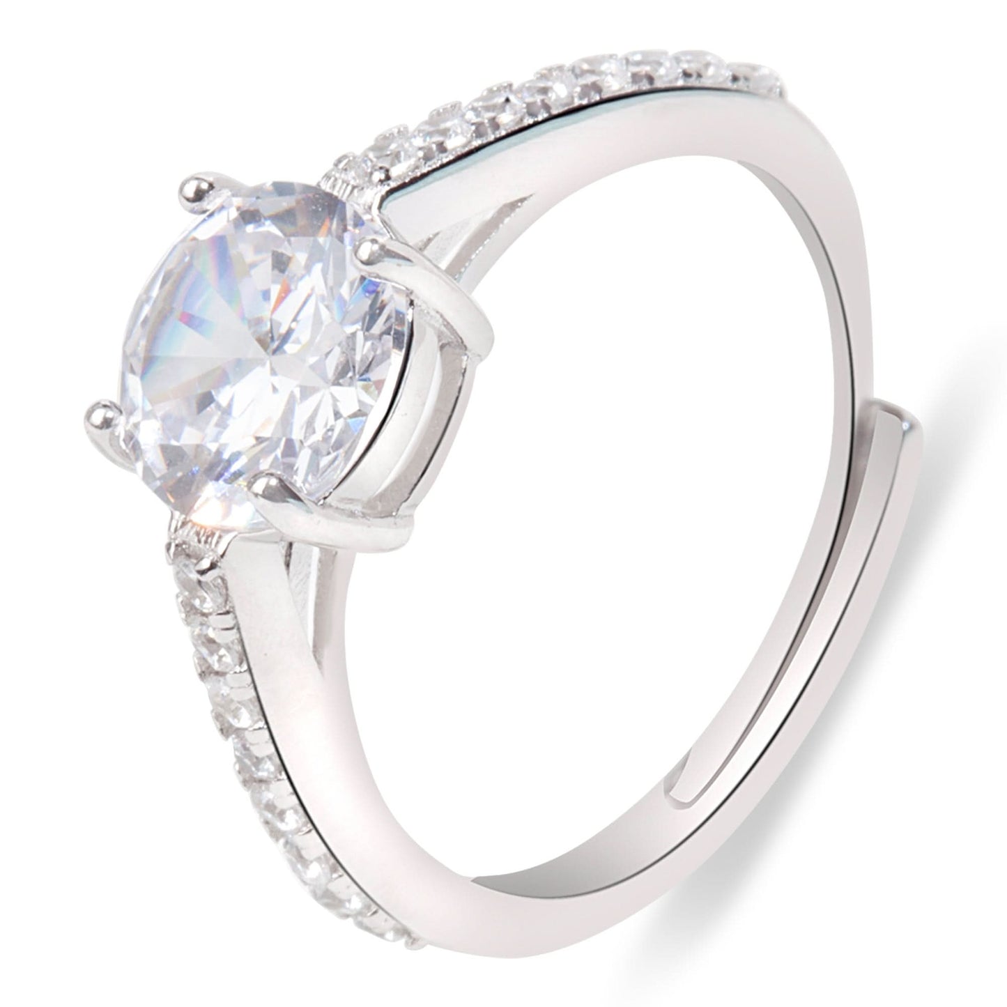 Silver Solitaire Ring
