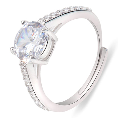 Silver Solitaire Ring