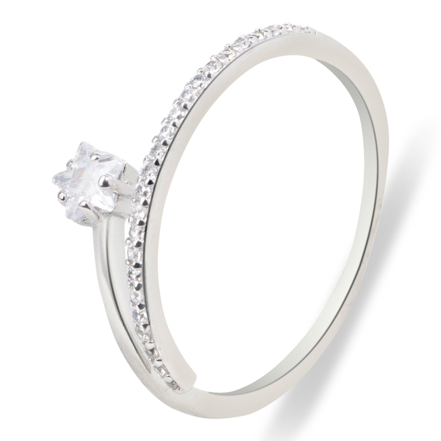 'Open Rounded' Staring Silver Ring
