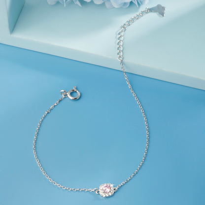 'Rosy Radiance' Silver Bracelet