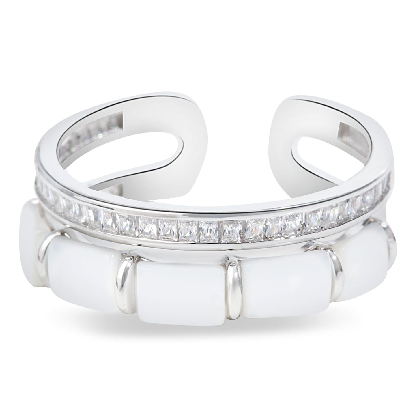 Silver Tranquil Bam Cuff Ring
