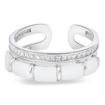 Silver Tranquil Bam Cuff Ring