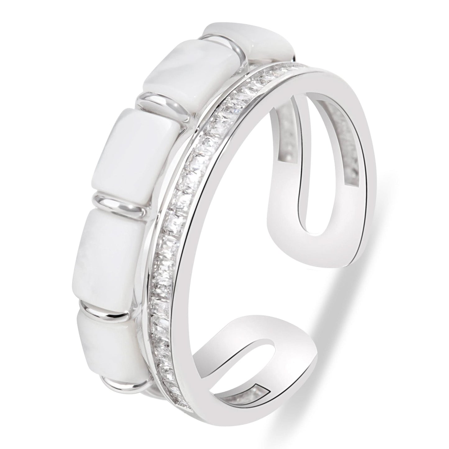 Silver Tranquil Bam Cuff Ring