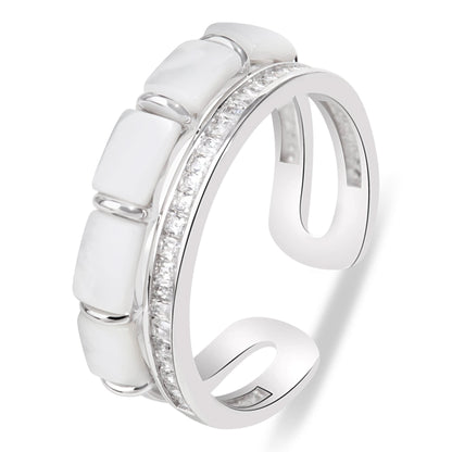 Silver Tranquil Bam Cuff Ring